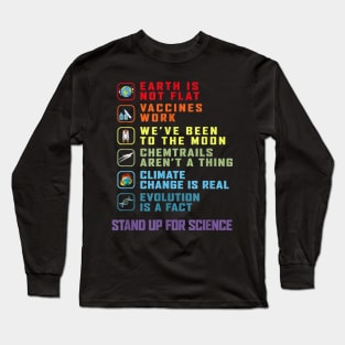 Earth Is Not Flat T-Shirt Stand Up For Science Teacher Long Sleeve T-Shirt